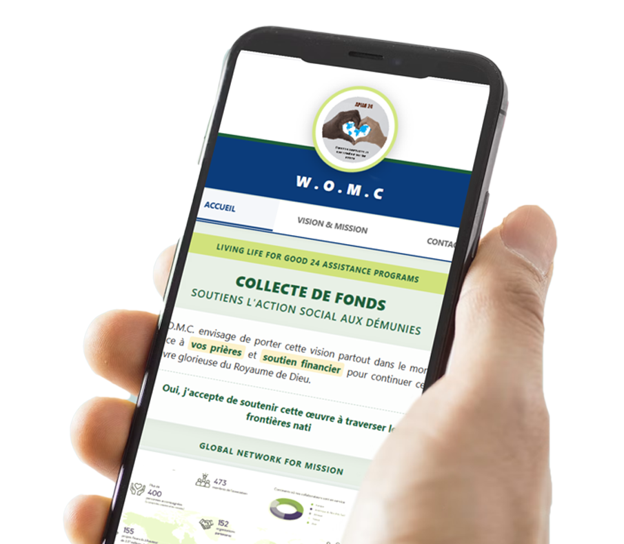 W.O.M.C App sur téléphone
